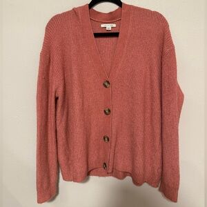 American Eagle Outfitters Coral Button-Up Cardigan